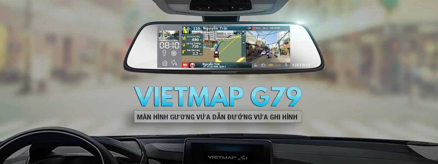 Camera hành trình VietMap G79 màn gương đa năng