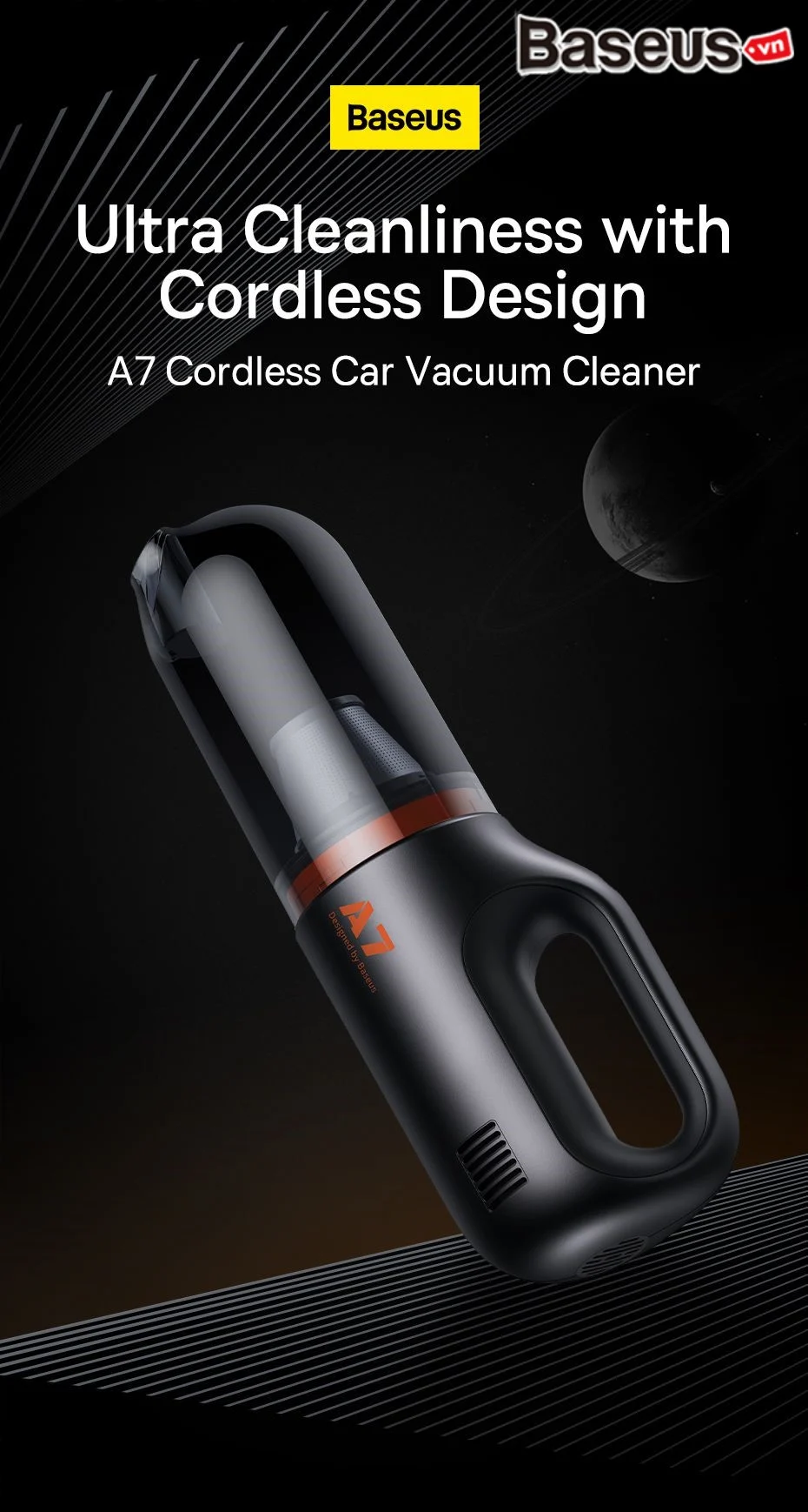 Máy Hút Bụi Cầm Tay Không Dây Baseus A7 Cordless Car Vacuum Cleaner 6000Pa