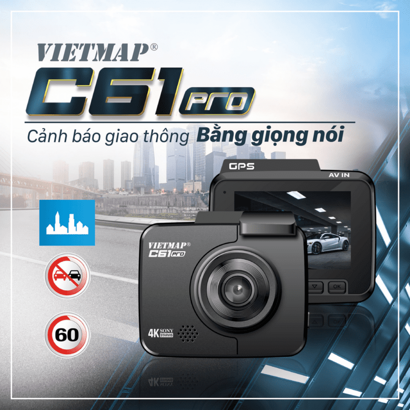 Camera hành trình Vietmap C61 Pro tích hợp tính năng giọng nói