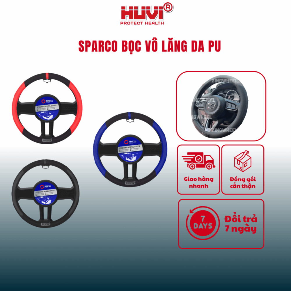 Bọc vô lăng Sparco SPC103 da Pu cao cấp bạn nên mua ngay! - Ảnh 2