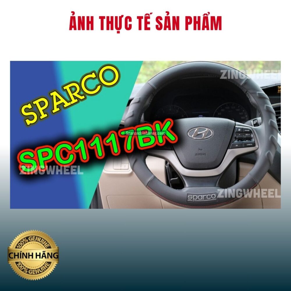 Bọc vô lăng Sparco SPC1117 sử dụng chất liệu da Pu có gân! - Hình ảnh 4