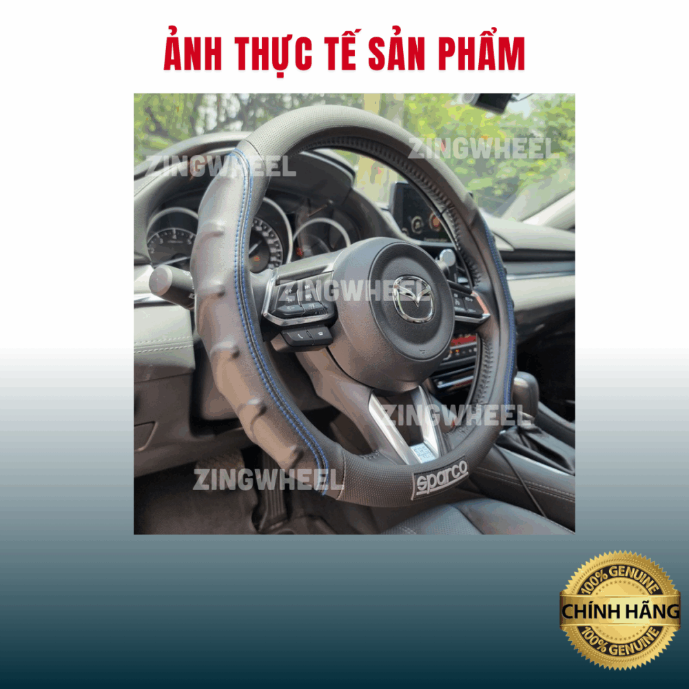 Bọc vô lăng Sparco SPC102 kết hợp da Pu cao cấp - Dành riêng cho xế yêu! - Hình ảnh 3