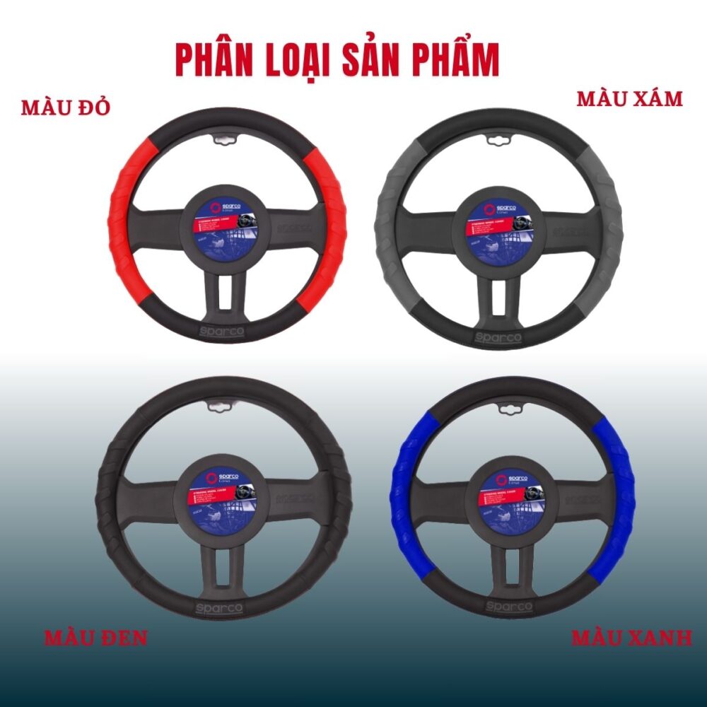 Bọc vô lăng Sparco SPC1117 sử dụng chất liệu da Pu có gân! - Hình ảnh 3