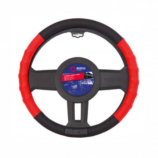 Bọc vô lăng Sparco SPC1117 sử dụng chất liệu da Pu có gân! - Màu đỏ