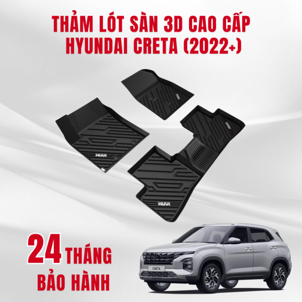 Thảm lót sàn ô tô HUVI cho xe Hyundai Creta 2D năm 2022+ - Hình ảnh 4