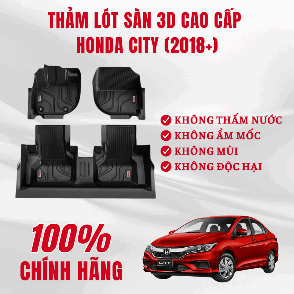 Thảm lót sàn ô tô HUVI cho xe Honda City 3D năm 2018+ - Hình ảnh 2