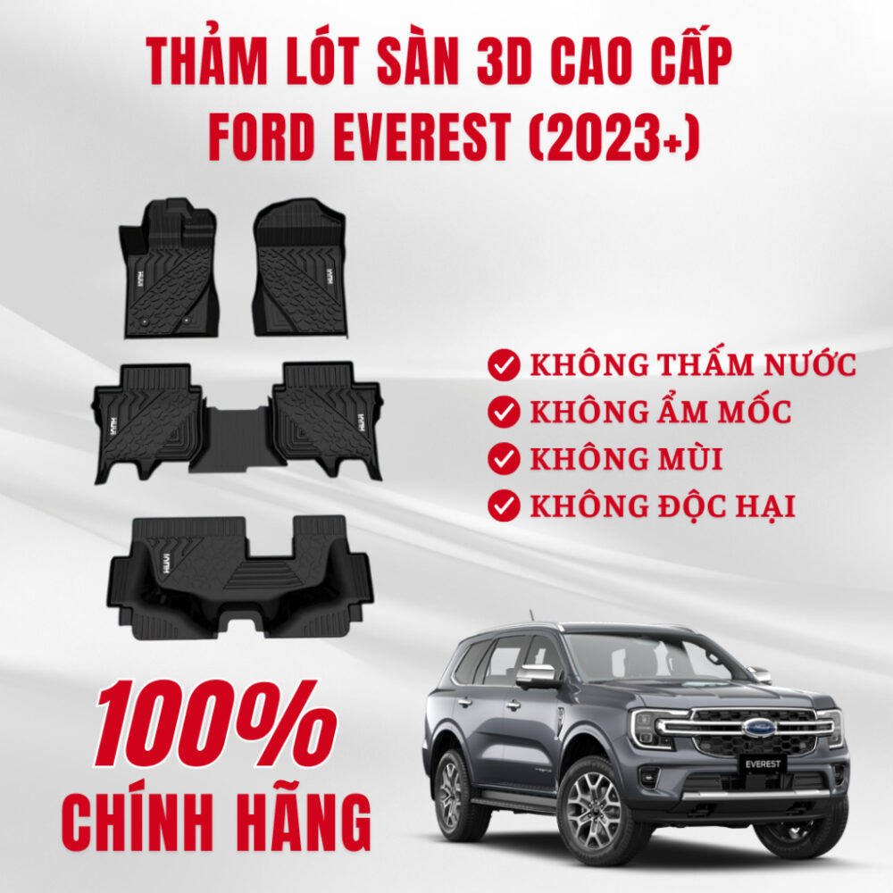 Thảm lót sàn ô tô HUVI cho xe Ford Everest 3D (7 chỗ) năm 2023+ - Hình ảnh 4