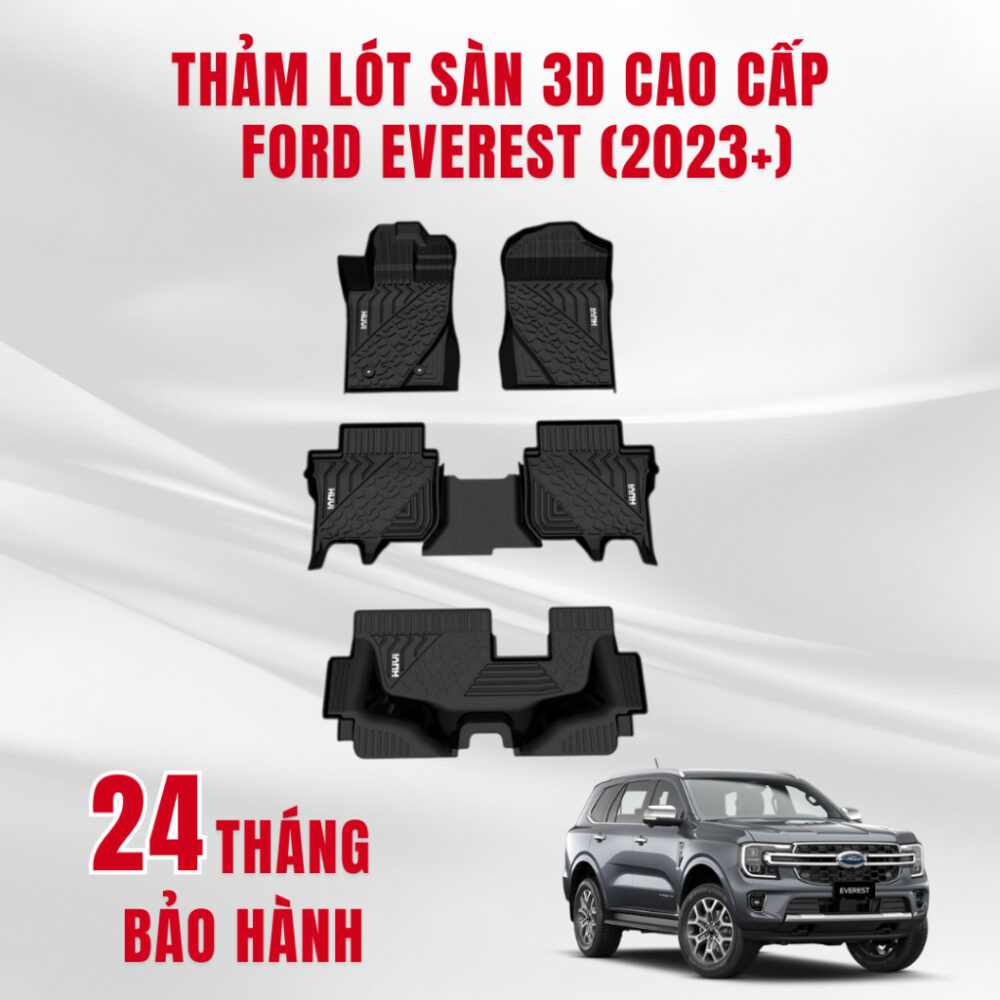 Thảm lót sàn ô tô HUVI cho xe Ford Everest 3D (7 chỗ) năm 2023+ - Hình ảnh 10