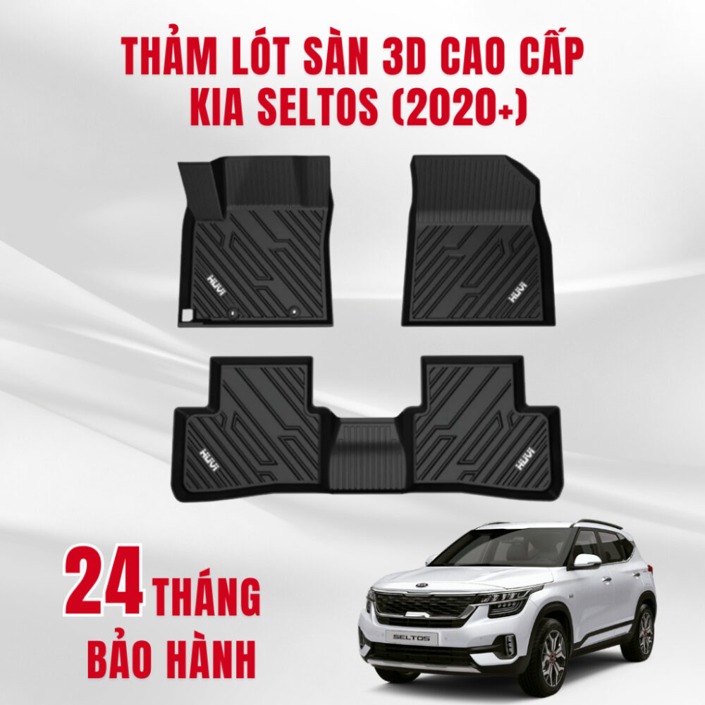 Thảm lót sàn ô tô HUVI cho xe Kia Seltos 3D năm 2020+ - Hình ảnh 8