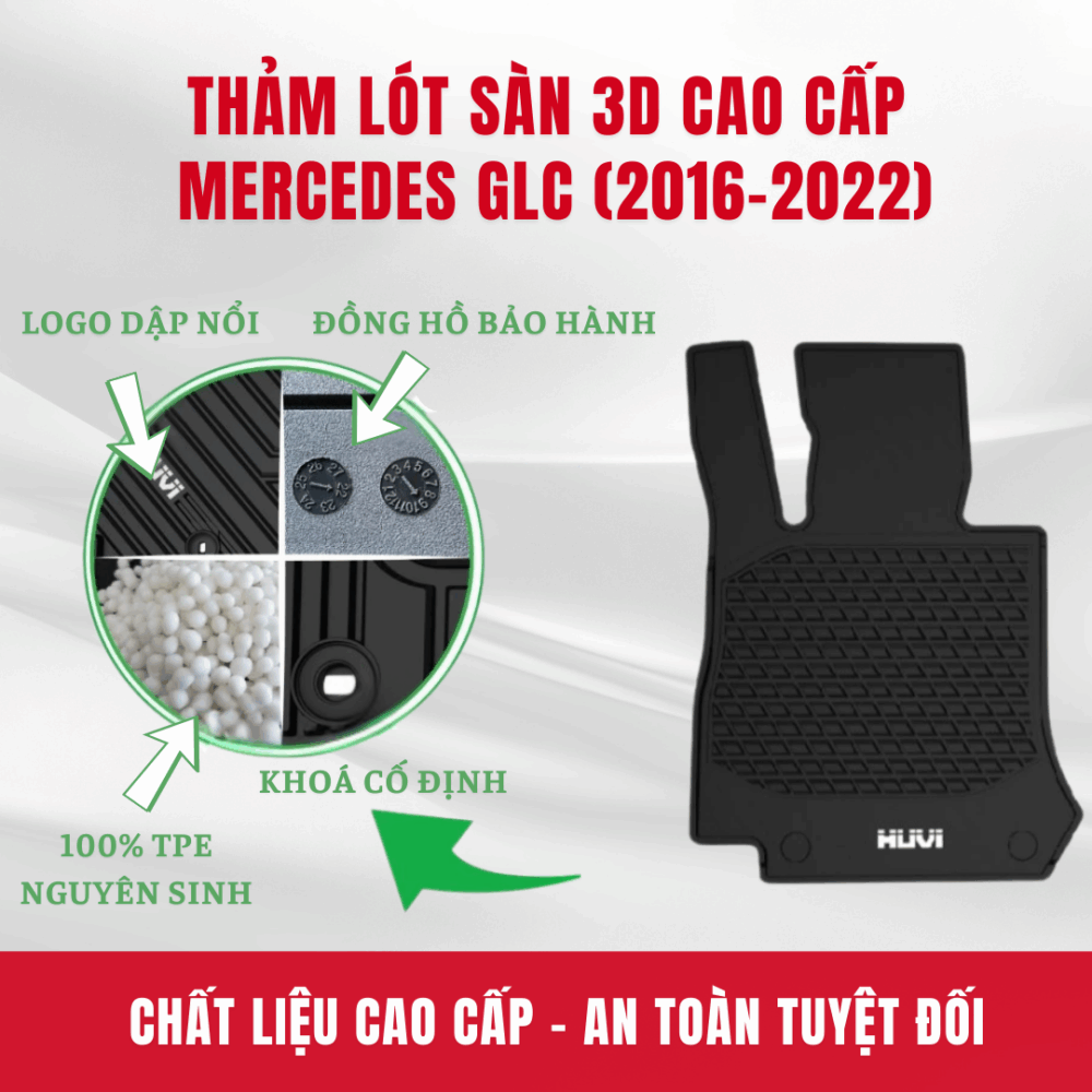 Thảm lót sàn ô tô HUVI cho xe Mercedes GLC 2D năm 2016+ - Hình ảnh 4