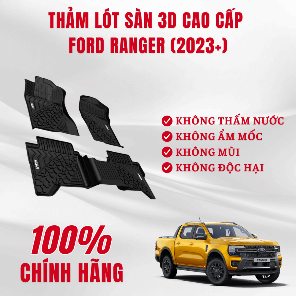 Thảm lót sàn ô tô HUVI cho xe Ford Ranger 3D năm 2023+ - Hình ảnh 4