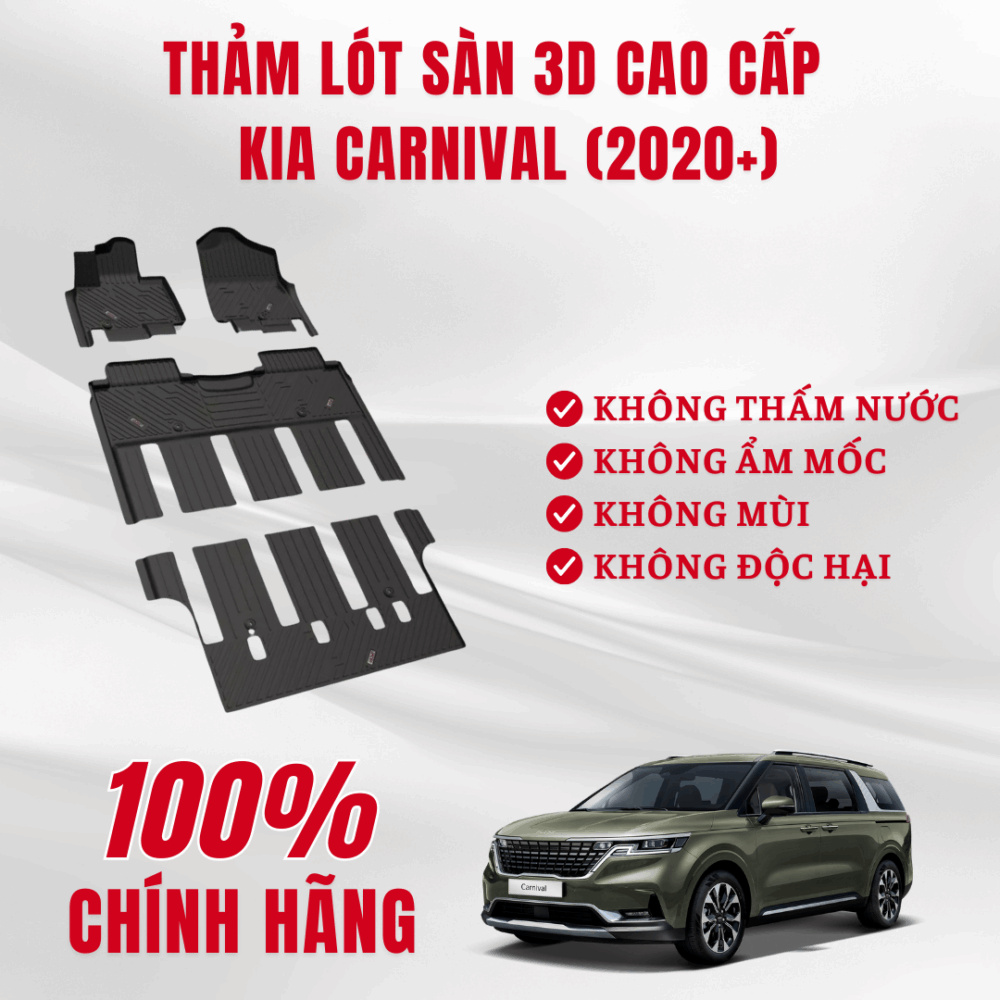 Thảm lót sàn ô tô HUVI cho xe Kia Carnival 3D (6-7 chỗ) năm 2020+ - Hình ảnh 4