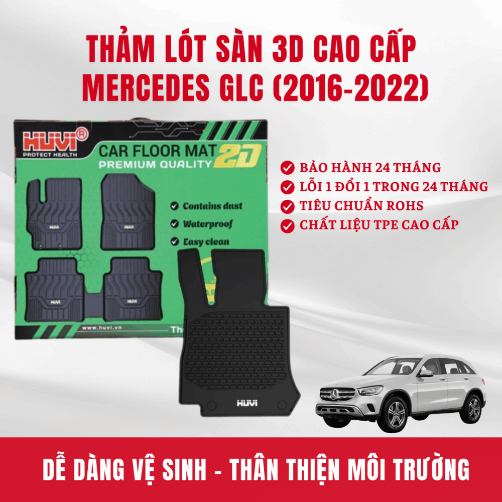 Thảm lót sàn ô tô HUVI cho xe Mercedes GLC 2D năm 2016+ - Hình ảnh 6