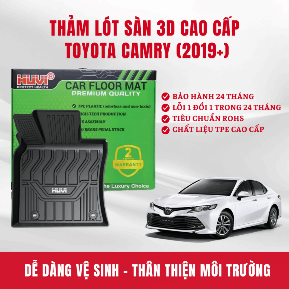 Thảm lót sàn ô tô HUVI cho xe Toyota Camry 3D năm 2019+ - Hình ảnh 5