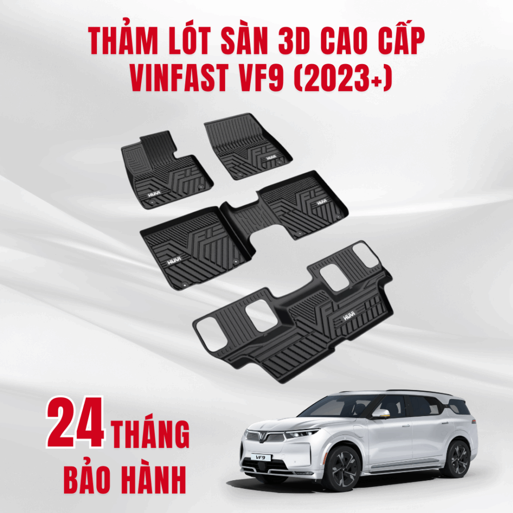 Thảm lót sàn ô tô HUVI cho xe Vinfast VF9 3D (6 chỗ) năm 2023+ - Hình ảnh 8