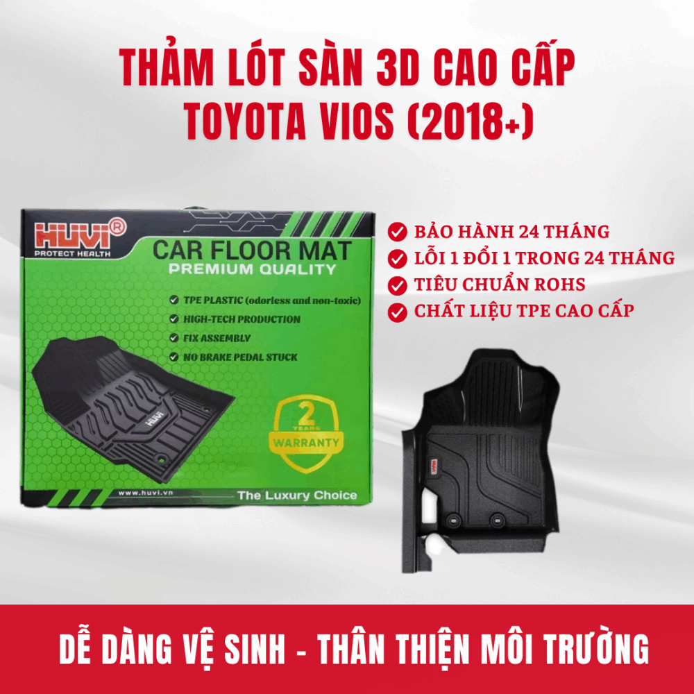 Thảm lót sàn ô tô HUVI cho xe Toyota Vios 2D năm 2018+ - Hình ảnh 4