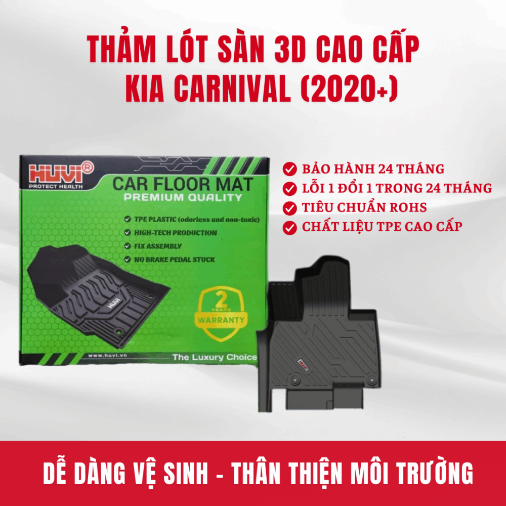 Thảm lót sàn ô tô HUVI cho xe Kia Carnival 3D (6-7 chỗ) năm 2020+ - Hình ảnh 8