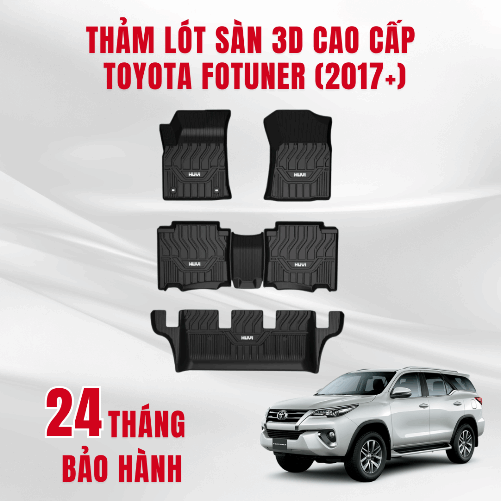 Thảm lót sàn ô tô HUVI cho xe Toyota Fortuner 3D (7 chỗ) năm 2017+ - Hình ảnh 8