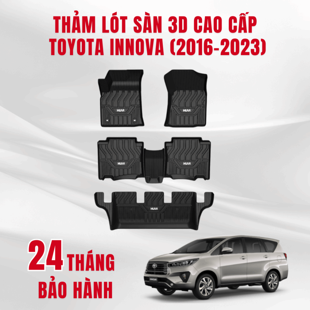 Thảm lót sàn ô tô HUVI cho xe Toyota Innova 3D (7 chỗ) năm 2016+ - Ảnh 7