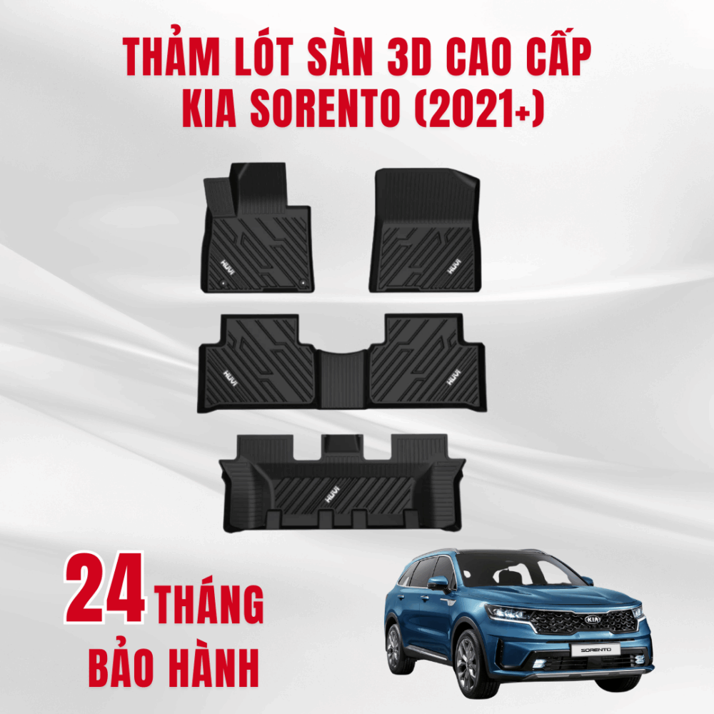 Thảm lót sàn ô tô HUVI cho xe Kia Sorento 3D (7 chỗ) năm 2021+ - Hình ảnh 4
