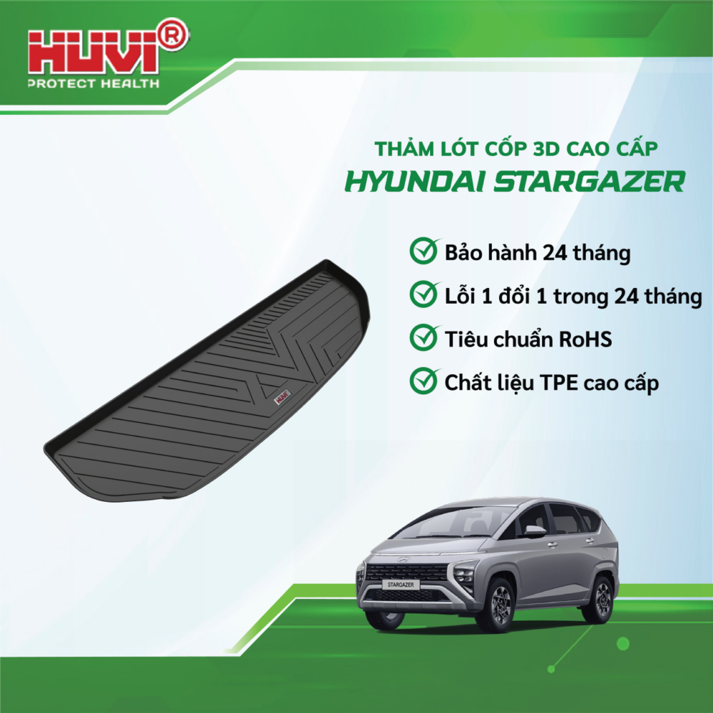 Thảm lót sàn ô tô HUVI cho xe Hyundai Stargazer 2D (7 chỗ) năm 2023+