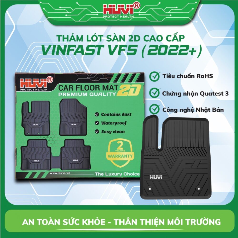 Thảm lót sàn ô tô HUVI cho xe Vinfast VF5 2D năm 2023+