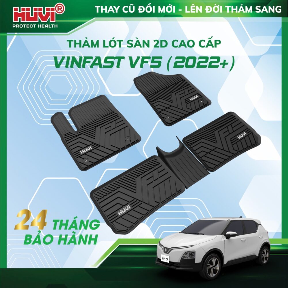 Thảm lót sàn ô tô HUVI cho xe Vinfast VF5 2D năm 2023+