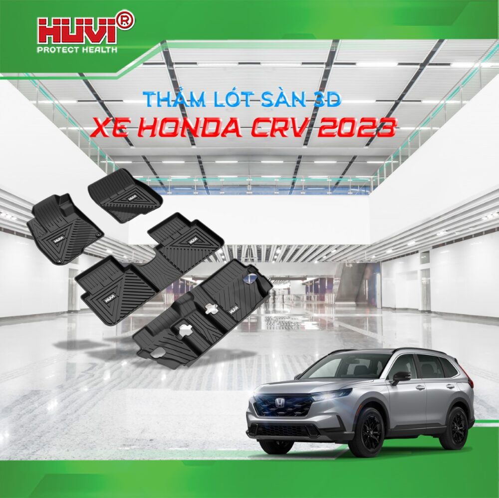 Thảm lót sàn ô tô HUVI cho xe Honda CR-V 3D (7 chỗ) năm 2017+