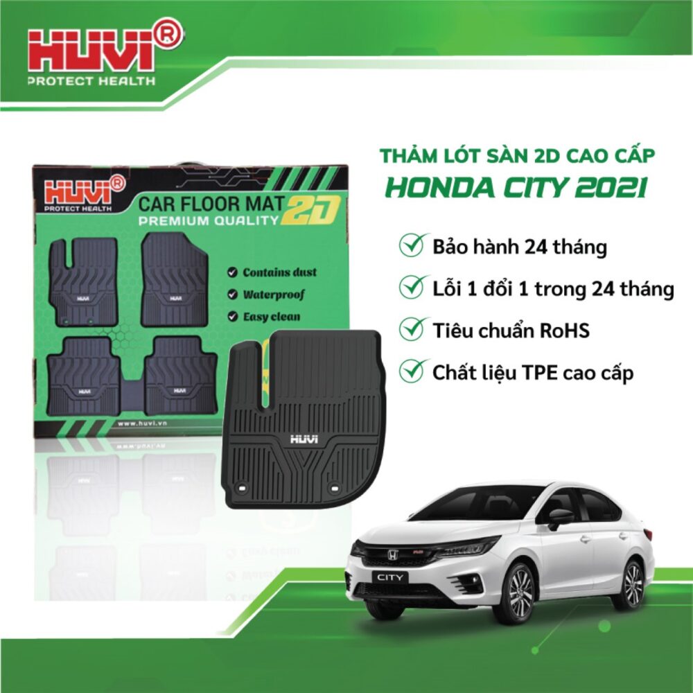 Thảm lót sàn ô tô HUVI cho xe Honda City 2D năm 2021+