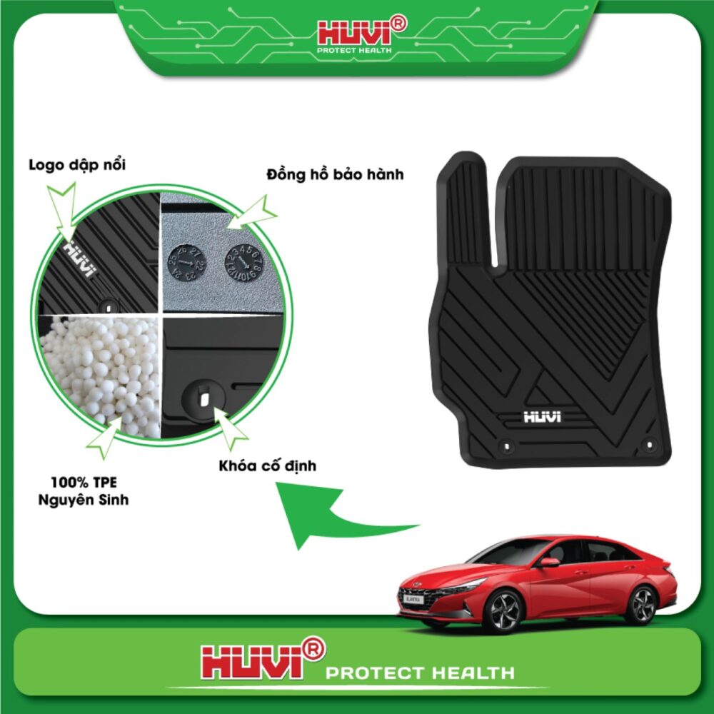 Thảm lót sàn ô tô HUVI cho xe Hyundai Elantra 2D năm 2023+