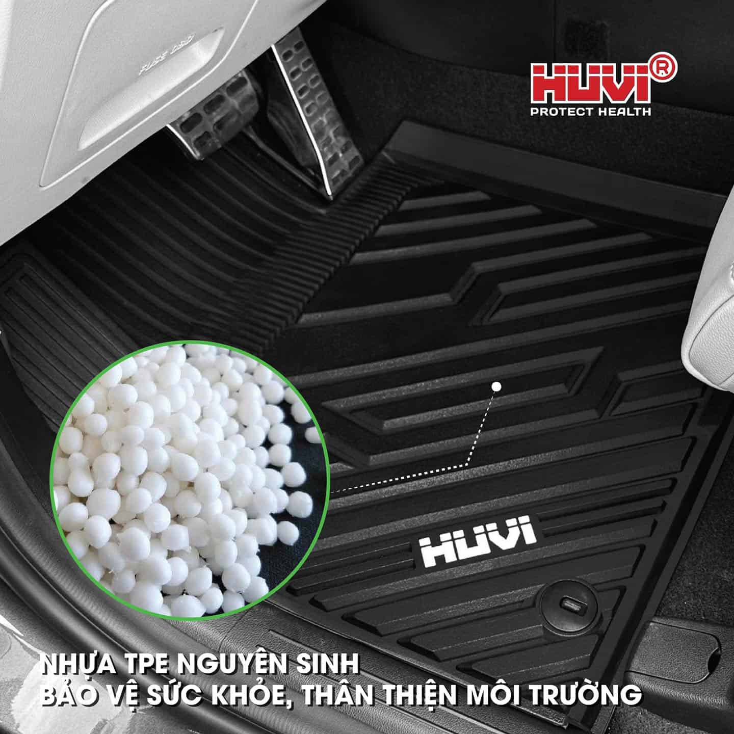 Thảm lót sàn Huvi sử dựng vật liệu nhựa TPE thân thiện