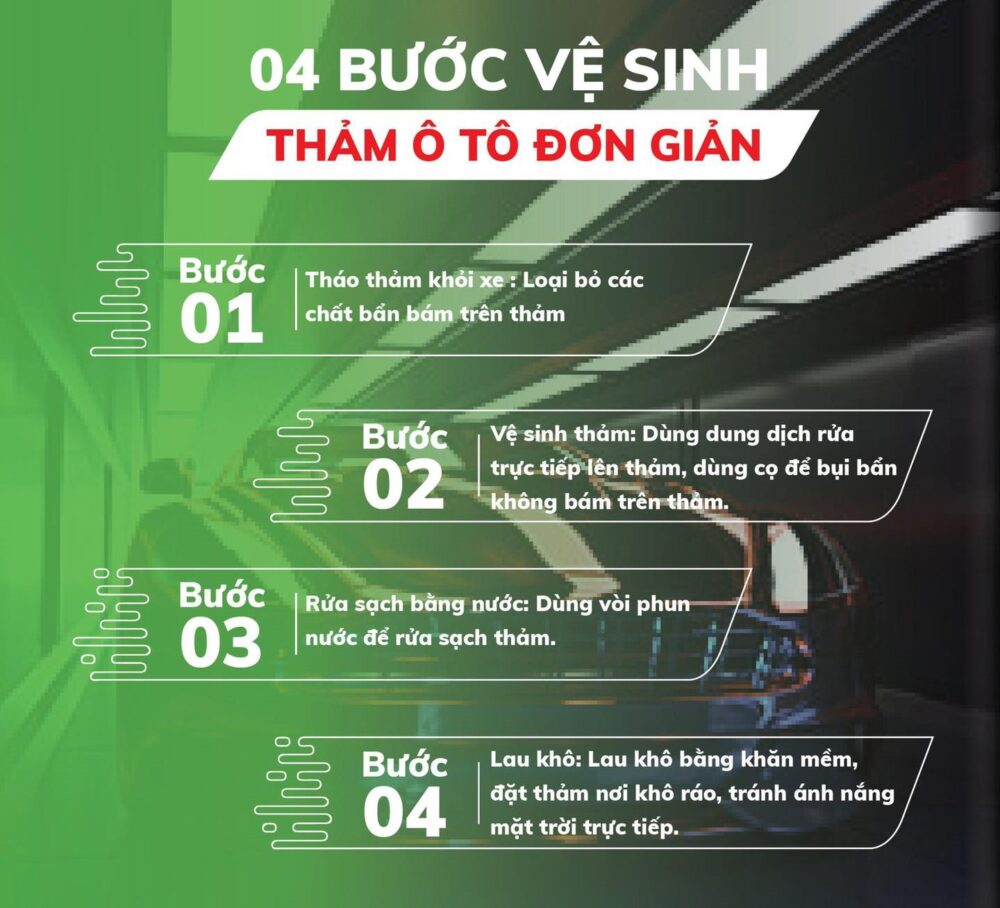 Các bước vệ sinh thảm lót sàn HUVI