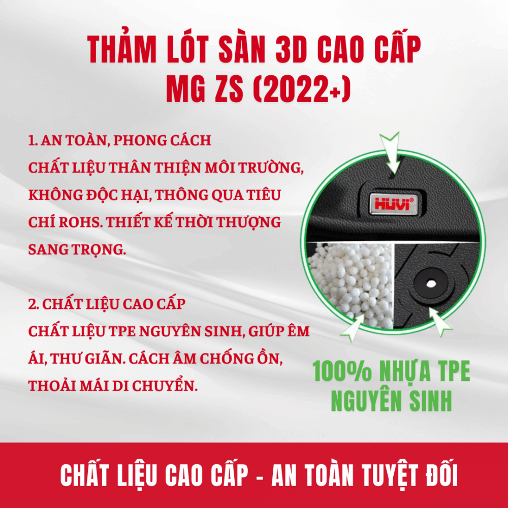 Thảm lót sàn ô tô HUVI cho xe MG ZS năm 2022+ - Hình ảnh 6
