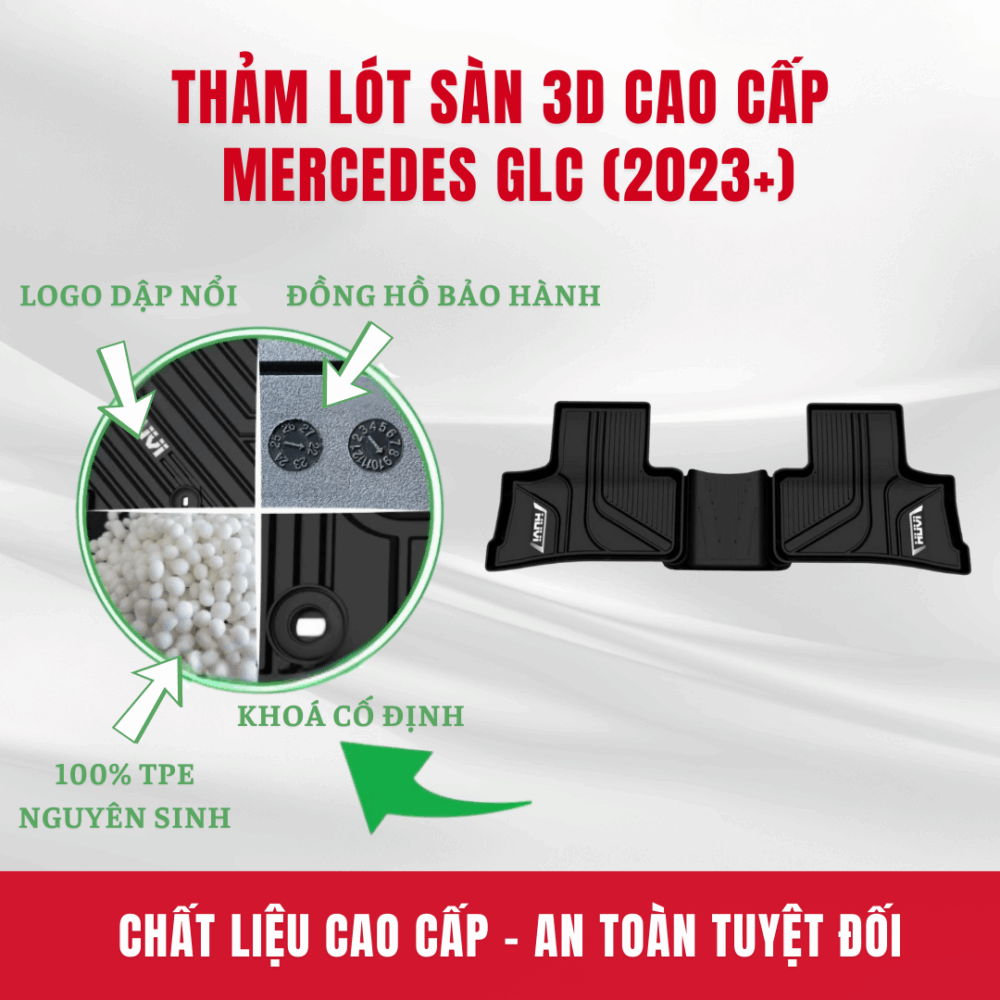Thảm Lót Sàn Ô Tô HUVI cho xe Mercedes GLC năm 2023+ - Hình ảnh 4