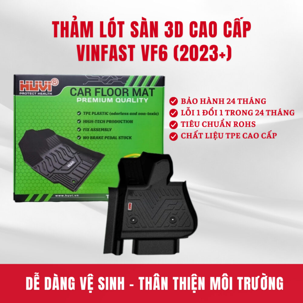 Thảm lót sàn ô tô Vinfast VF6 2023 3D Huvi Cao Cấp - Hình ảnh 6