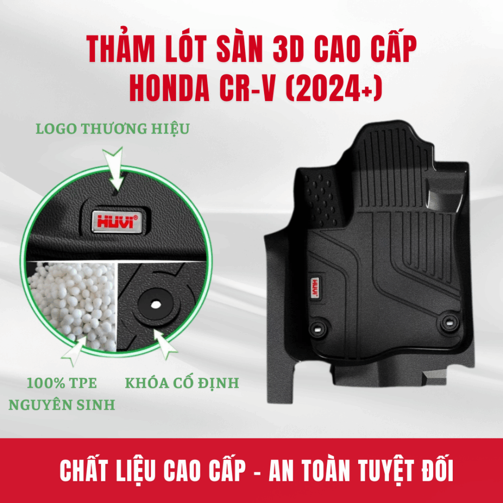 Thảm lót sàn ô tô Huvi cho xe Honda CR-V 2024+ (7 chỗ) - Hình ảnh 6