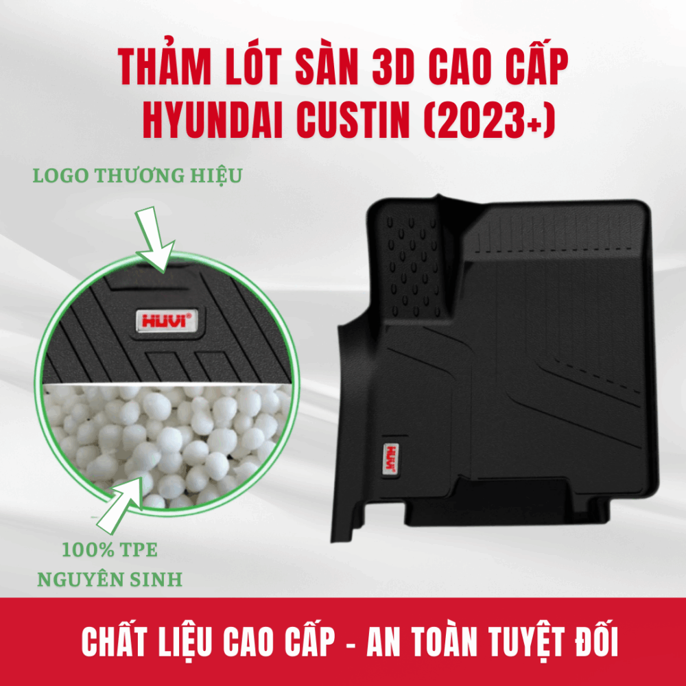 [TẶNG CỐP] Thảm lót sàn ô tô Huvi 3D cao cấp cho xe Hyundai Custin 2023+ (7 chỗ) - Hình ảnh 6
