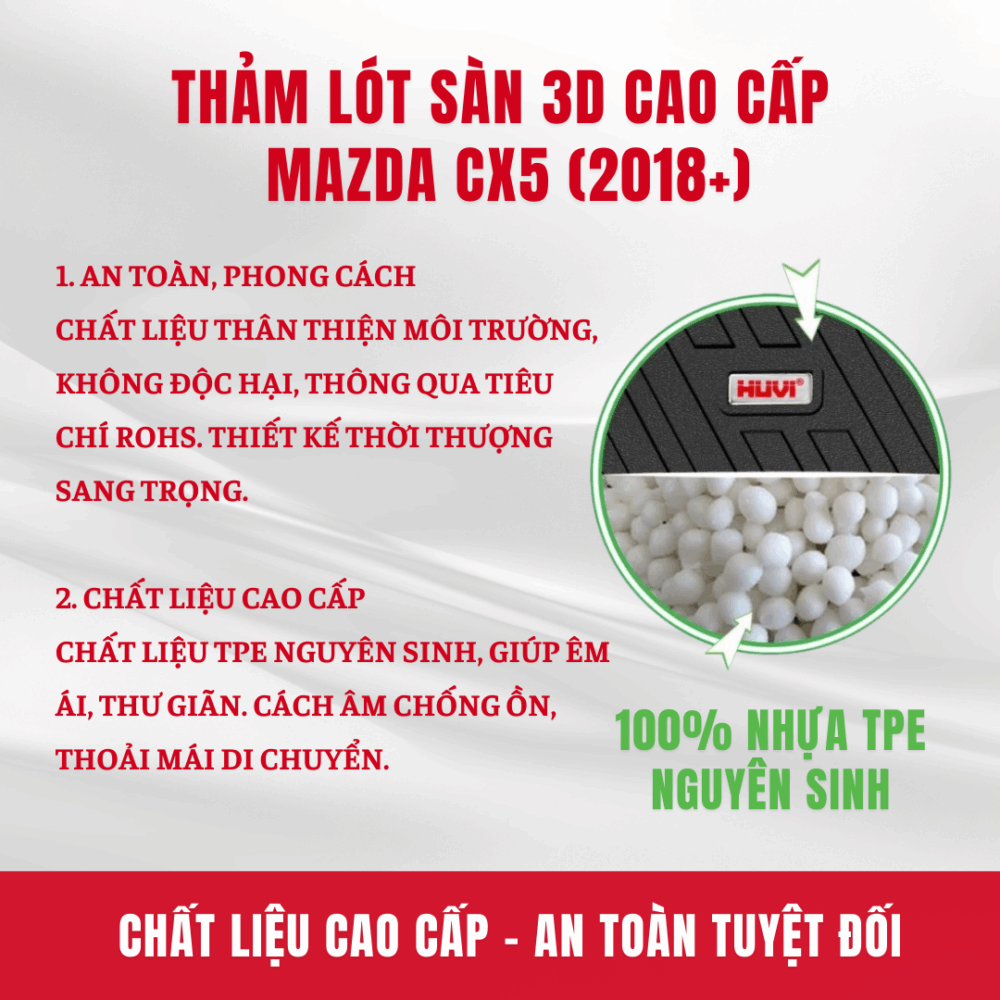Thảm lót sàn ô tô Huvi cho xe Mazda Cx5 2018+ - Ảnh 5