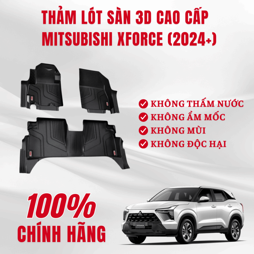 Thảm lót sàn ô tô Mitsubishi Xforce 2024 3D Huvi Cao Cấp - Hình ảnh 4