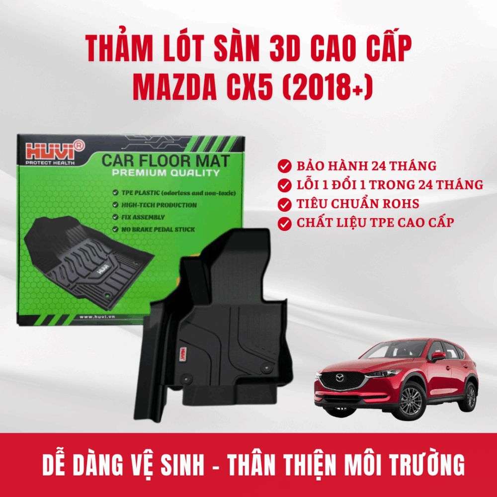 Thảm lót sàn ô tô Huvi cho xe Mazda Cx5 2018+ - Ảnh 9