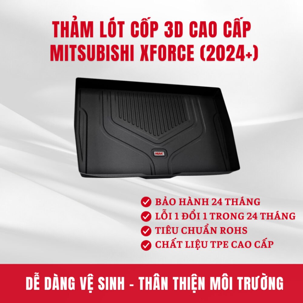 Thảm lót cốp ô tô Mitsubishi Xforce 2024 3D Huvi Cao Cấp - Hình ảnh 4
