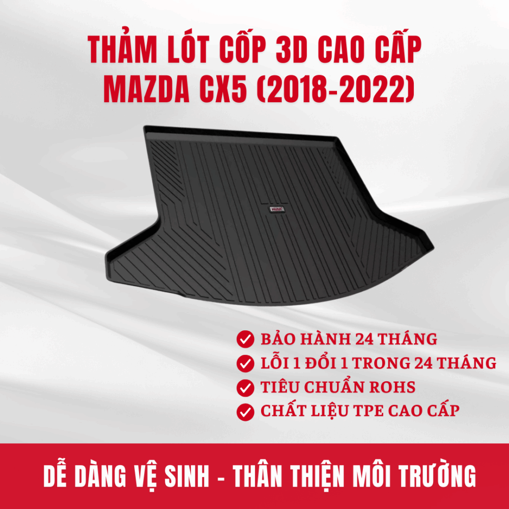 Thảm lót cốp ô tô Huvi cho xe Mazda Cx5 - Hình ảnh 2