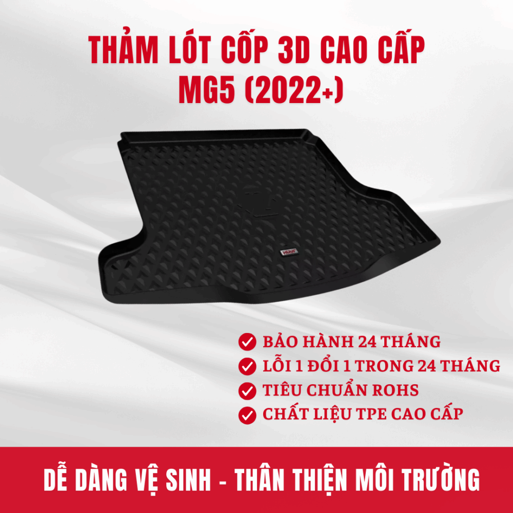 Thảm lót cốp ô tô HUVI cho xe MG MG5 năm 2022+ - Hình ảnh 2