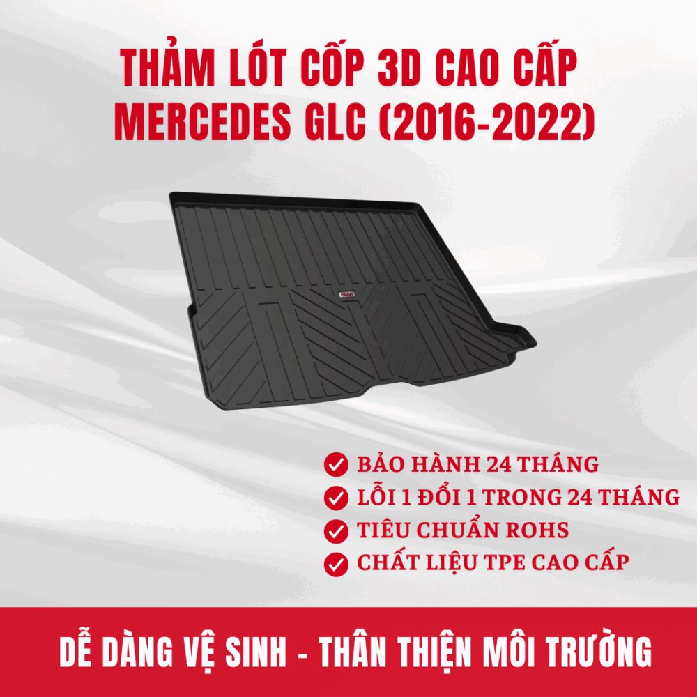 Thảm lót cốp ô tô HUVI cho xe Mercedes GLC 2D năm 2016+ - Hình ảnh 2