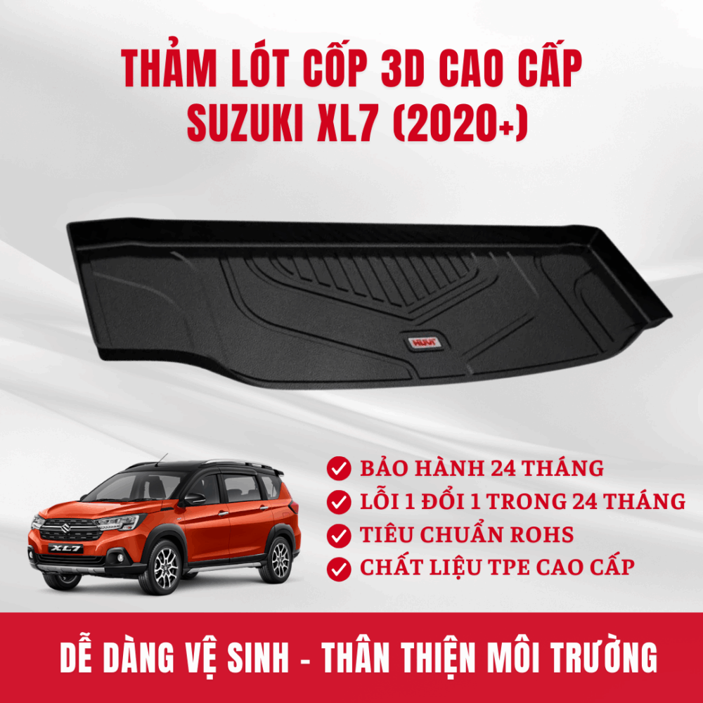 Thảm lót cốp ô tô Suzuki XL7 3D Huvi cao cấp - Hình ảnh 2