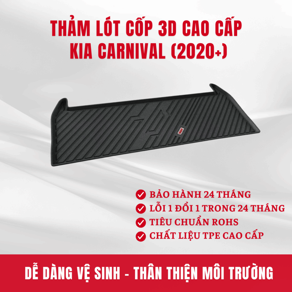 Thảm lót cốp ô tô HUVI cho xe Kia Carnival 3D (6-7 chỗ) năm 2020+ - Hình ảnh 2