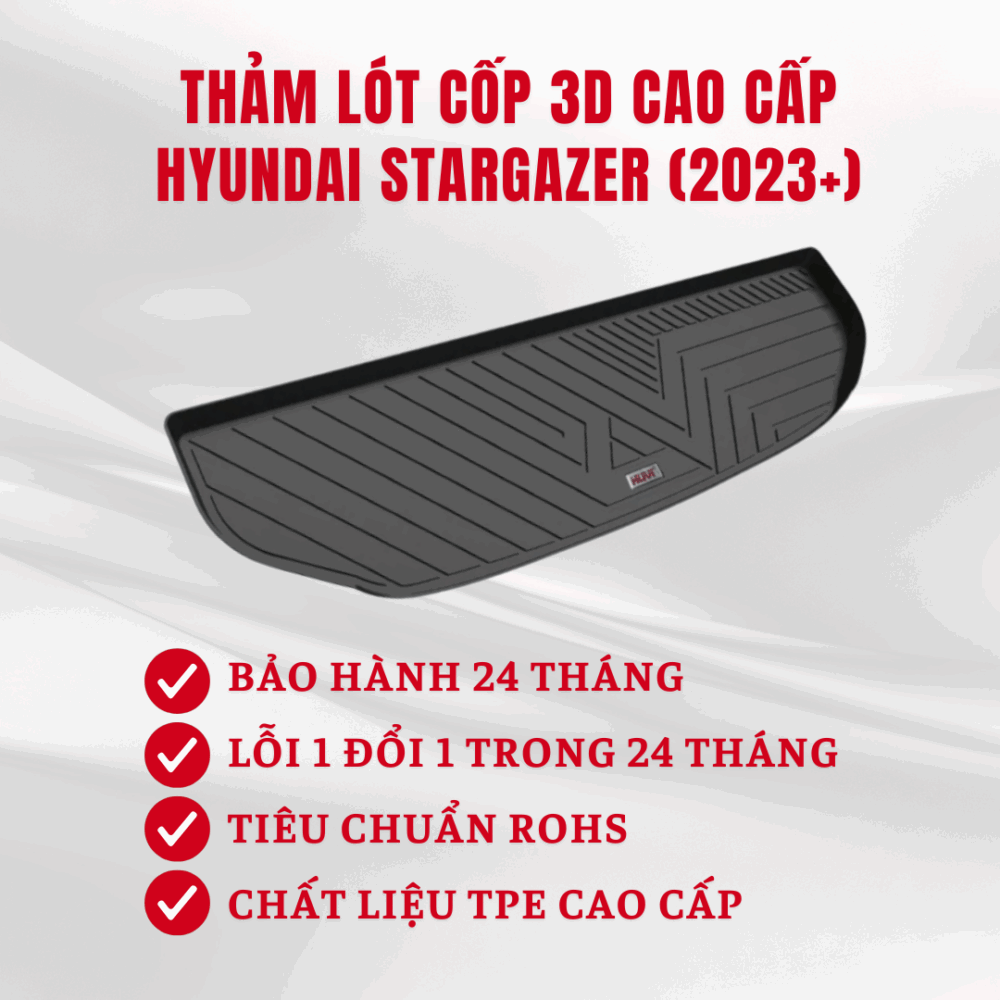 Thảm lót cốp ô tô HUVI cho xe Hyundai Stargazer 2D (7 chỗ) năm 2023+ - Hình ảnh 2