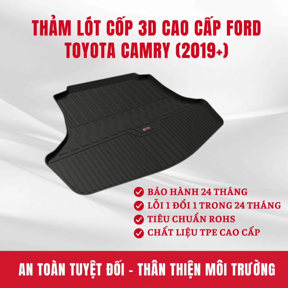 Thảm lót cốp ô tô HUVI cho xe Toyota Camry 3D năm 2019+ - Ảnh 4