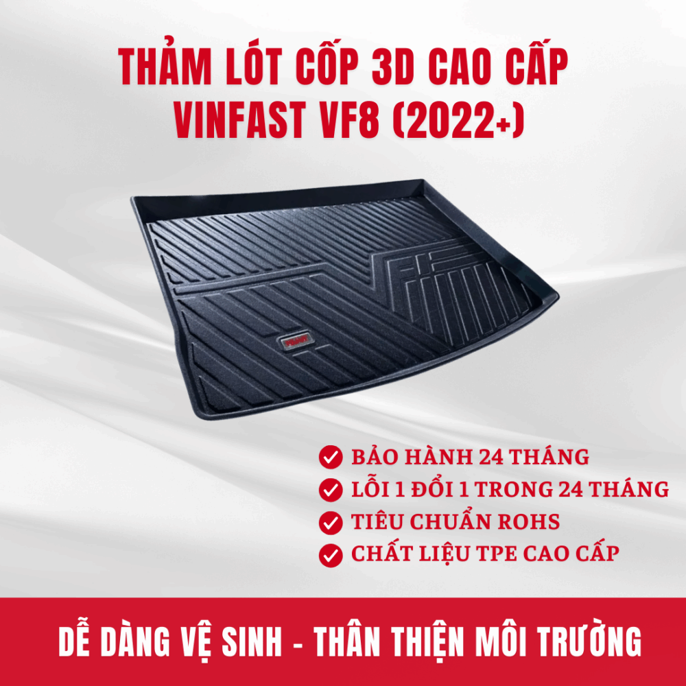 Thảm lót cốp ô tô HUVI cho xe Vinfast VF8 2D năm 2022+ - Hình ảnh 2