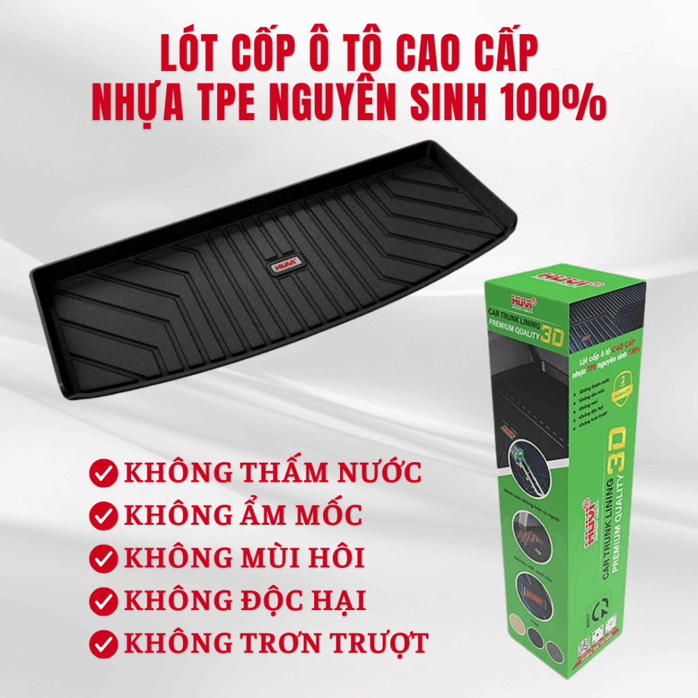 Thảm lót cốp ô tô HUVI cho xe Mitsubishi Xpander 2D (7 chỗ) năm 2018+ - Hình ảnh 4